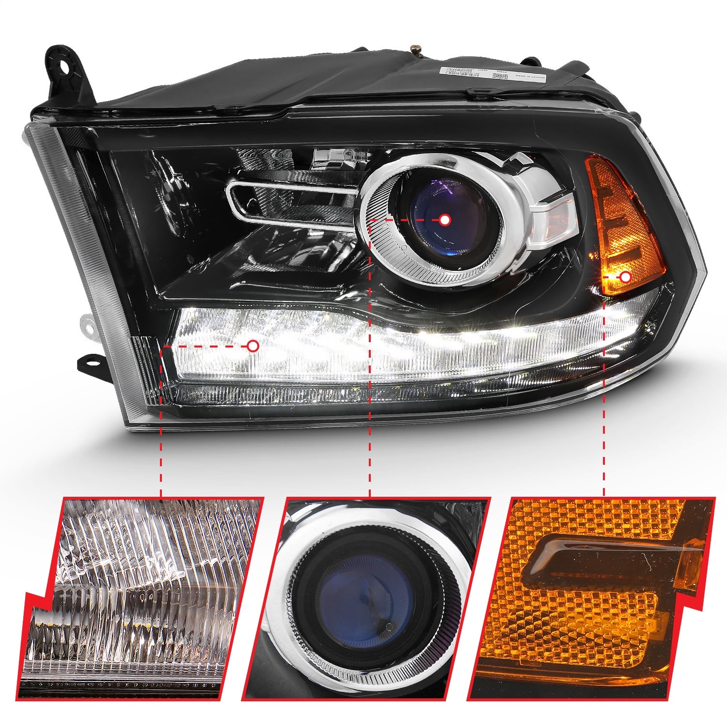 Anzo USA 111439 Projector Headlight Set w/Halo