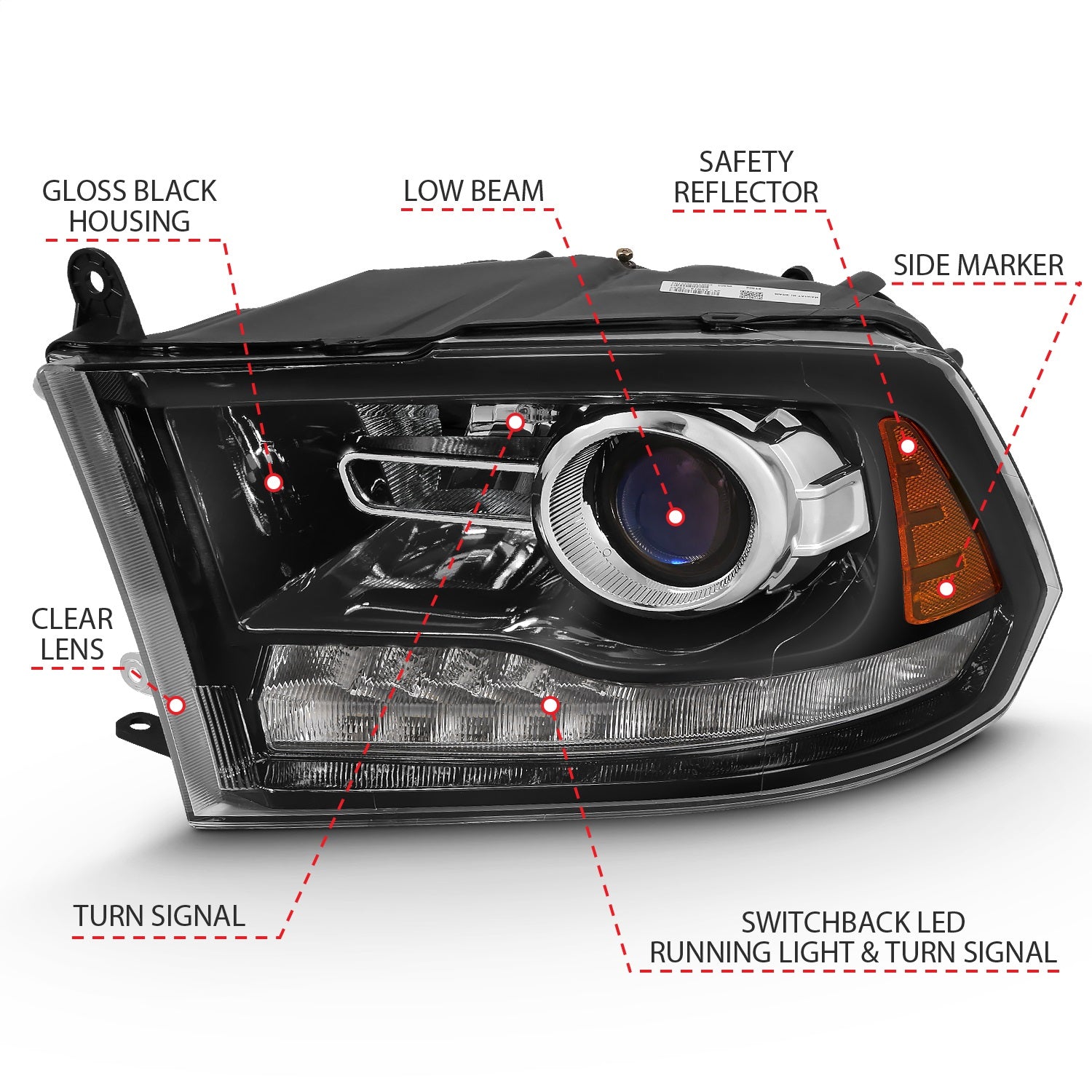 Anzo USA 111439 Projector Headlight Set w/Halo