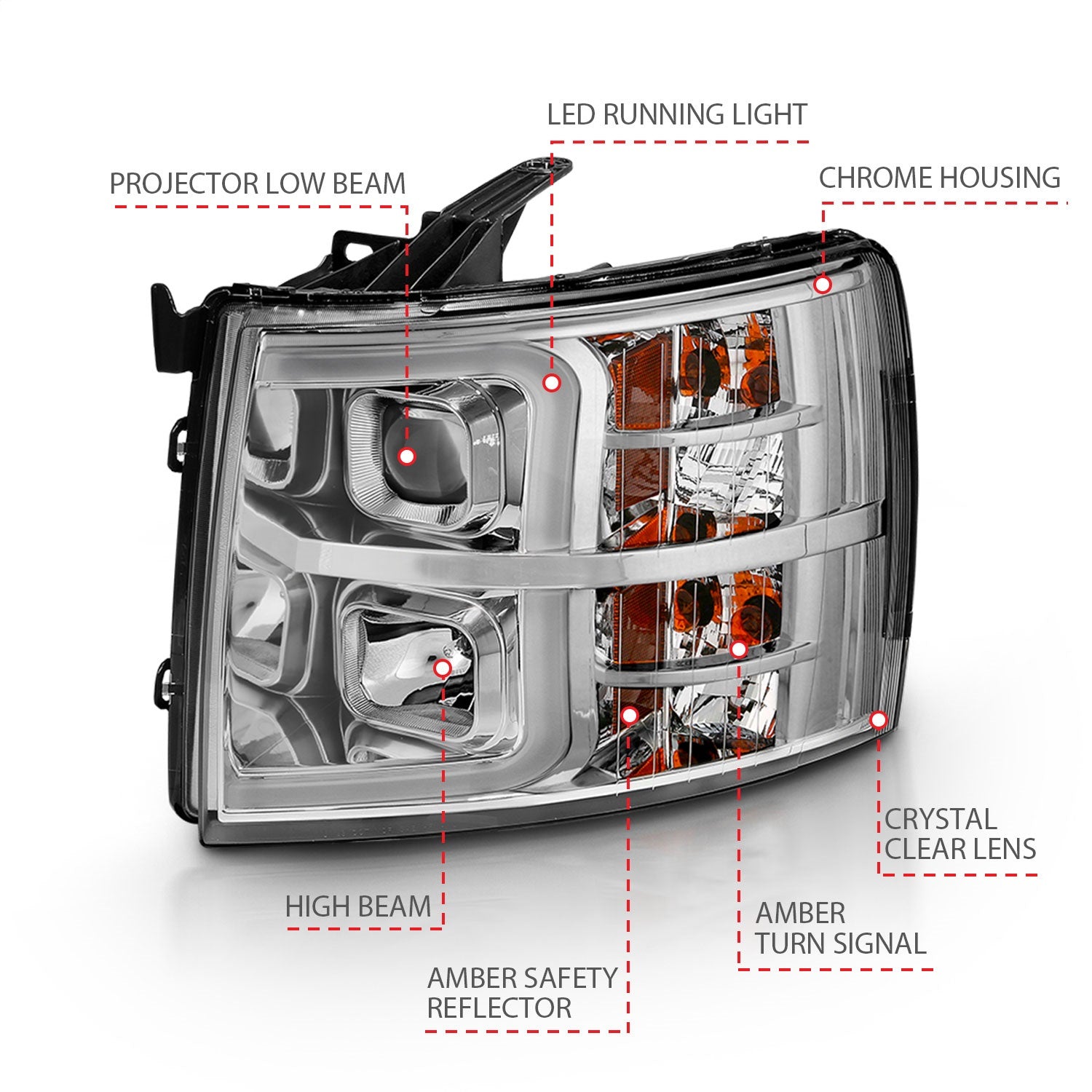 Anzo USA 111481 Projector Headlight Set