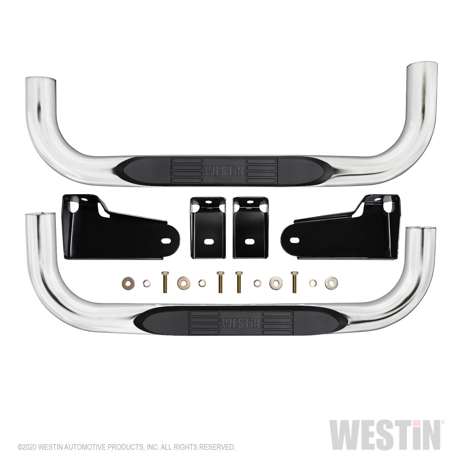 Westin 23-4110 E-Series 3 Round Nerf Step Bars Fits Sierra 1500 Silverado 1500