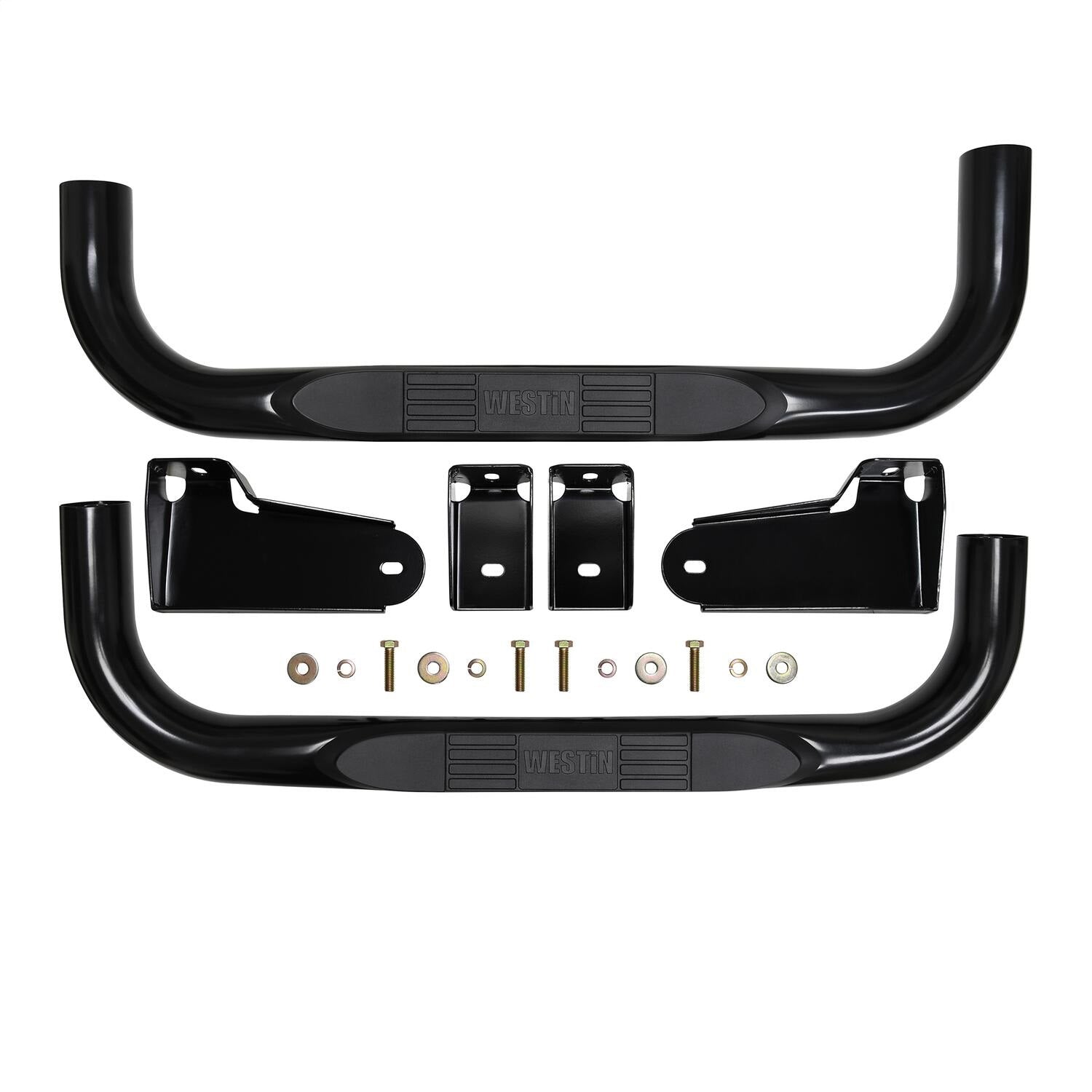 Westin 23-4115 E-Series 3 Round Nerf Step Bars Fits Sierra 1500 Silverado 1500