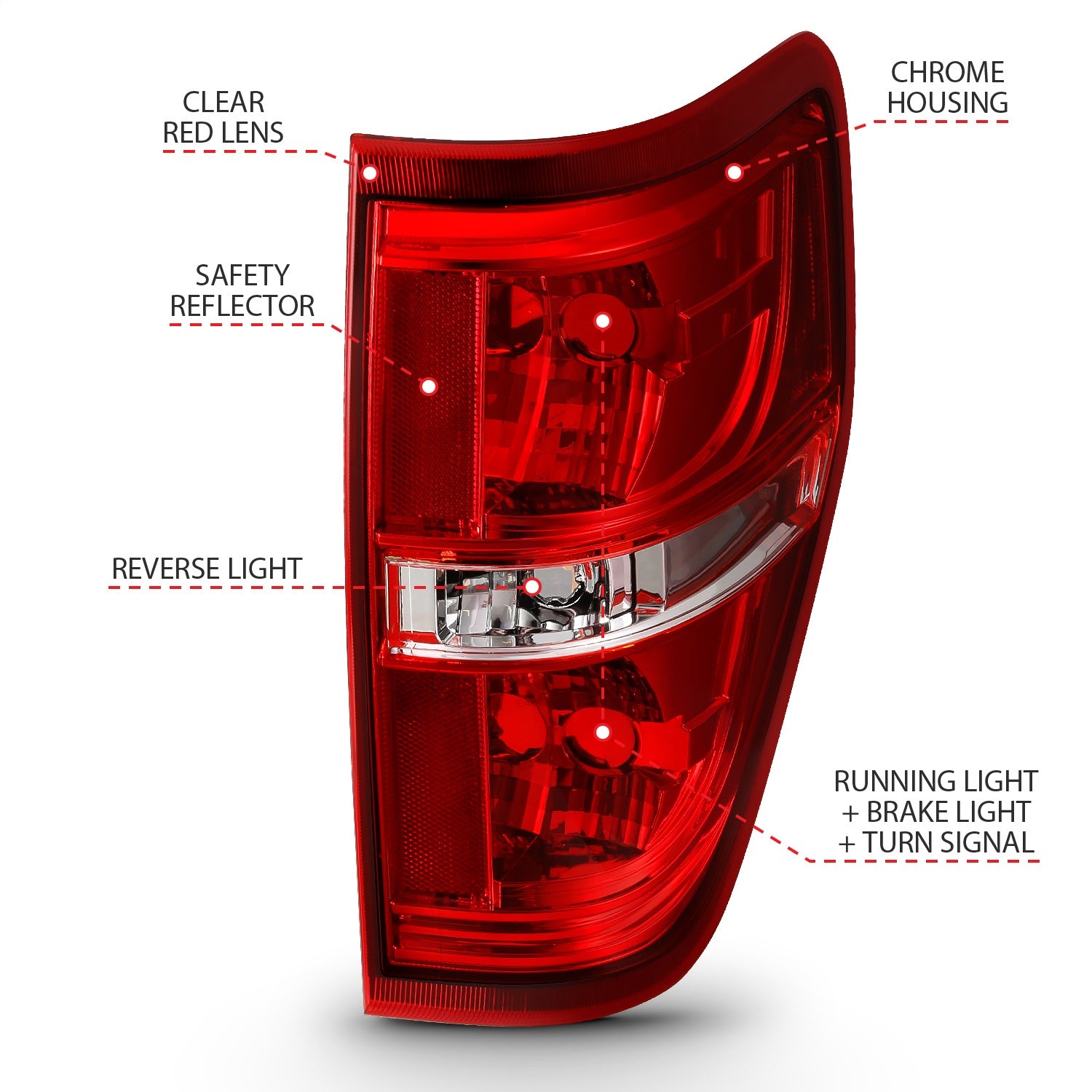 Anzo USA 311299 Tail Light Assembly Fits 09-14 F-150