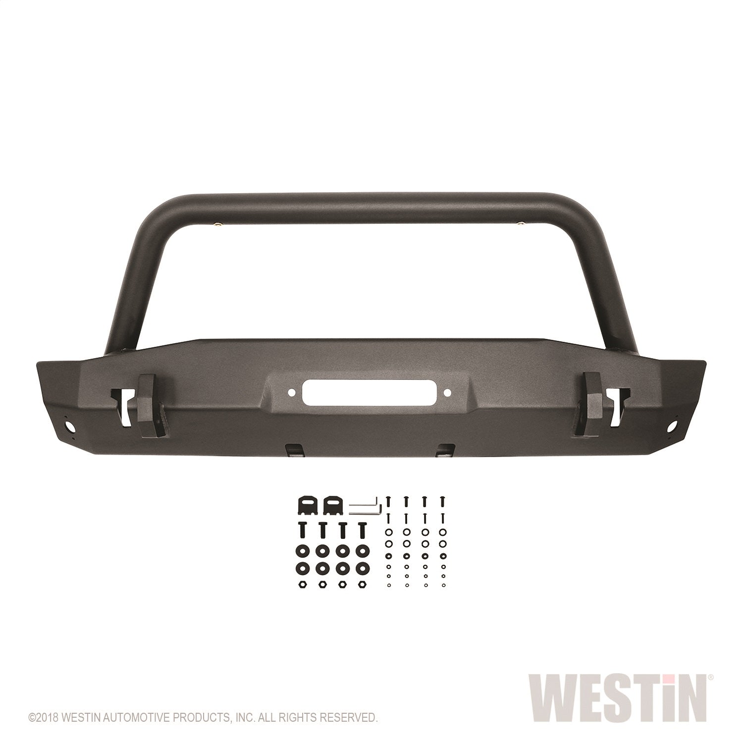 Westin 59-80015 WJ2 Stubby Front Bumper w/Bull Bar Fits 07-18 Wrangler (JK)