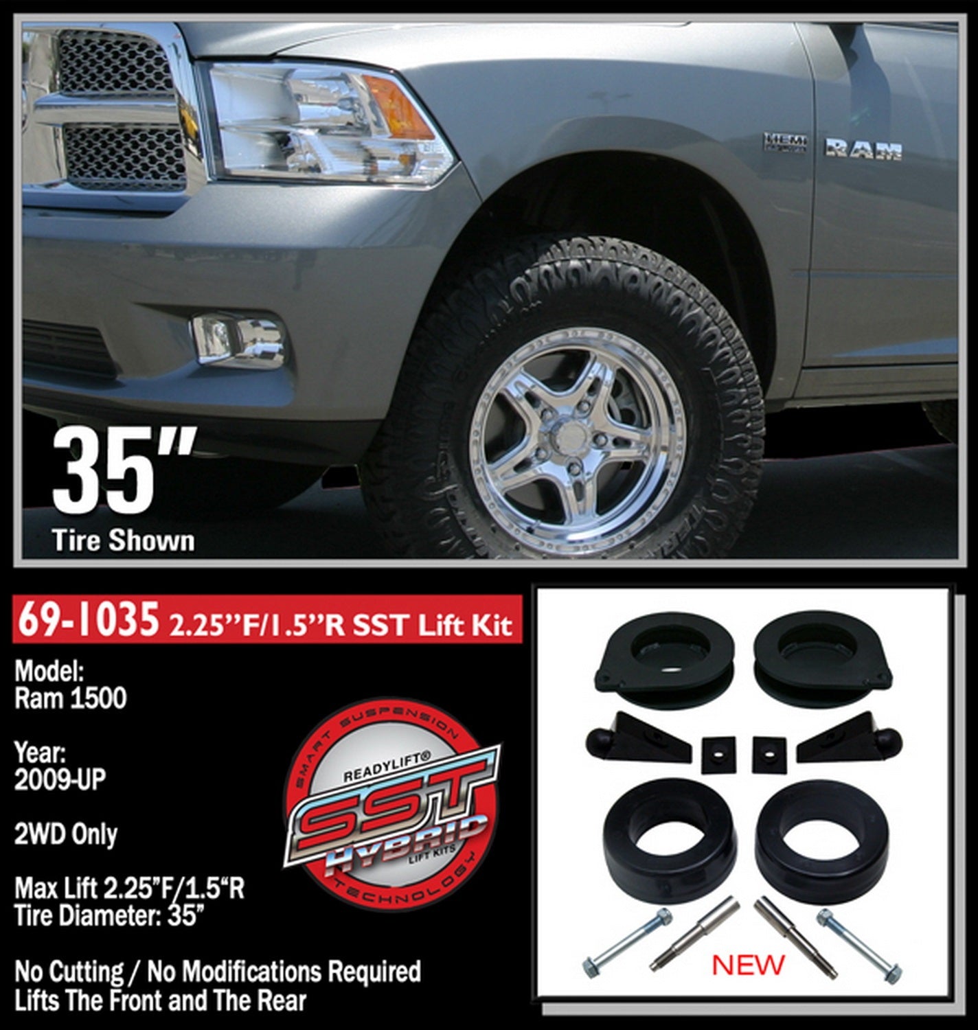 ReadyLift 69-1035 SST Lift Kit Fits 09-12 1500 Ram 1500