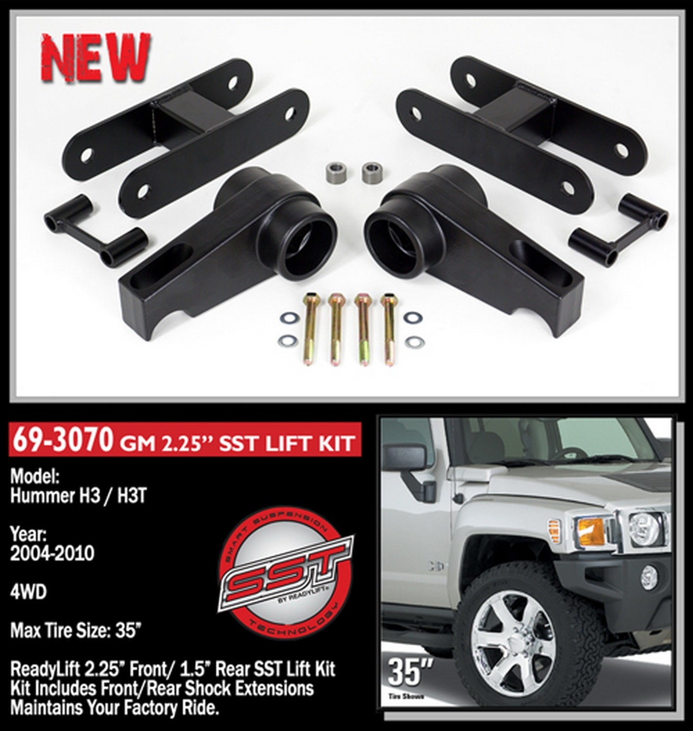 ReadyLift 69-3070 SST Lift Kit Fits 04-12 Canyon Colorado H3 H3T