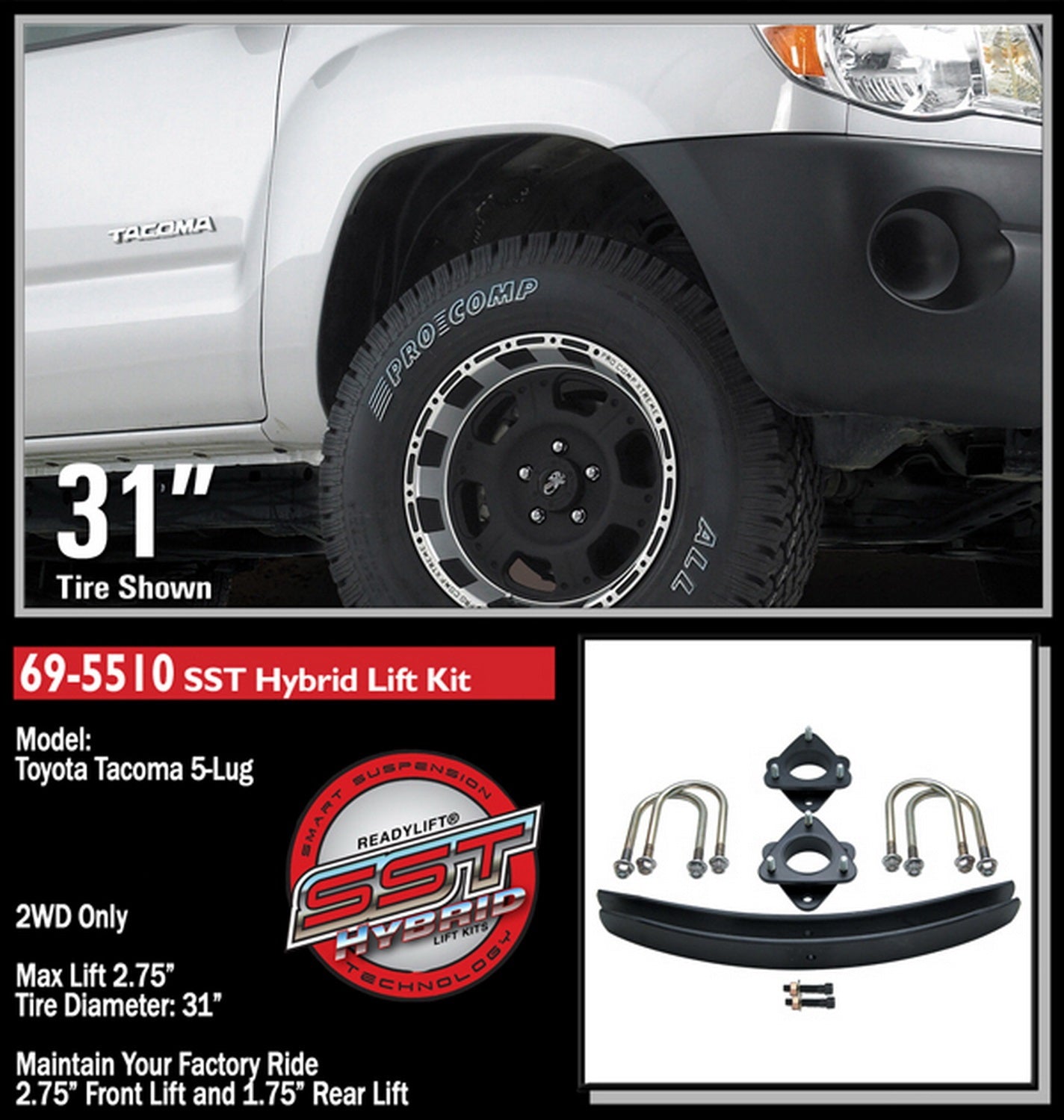 ReadyLift 69-5510 SST Lift Kit Fits 05-21 Tacoma