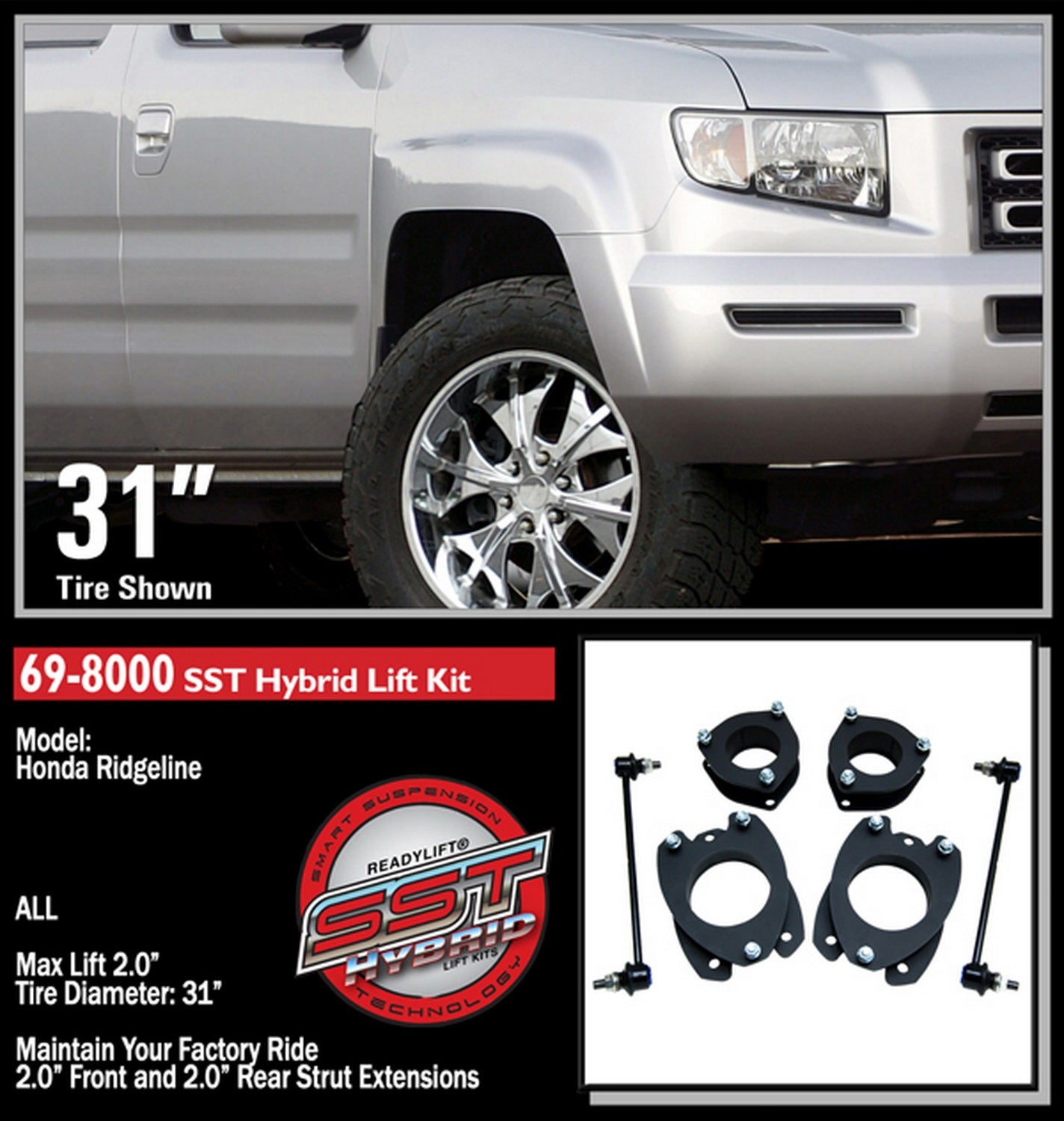 ReadyLift 69-8000 SST Lift Kit Fits 06-10 Ridgeline