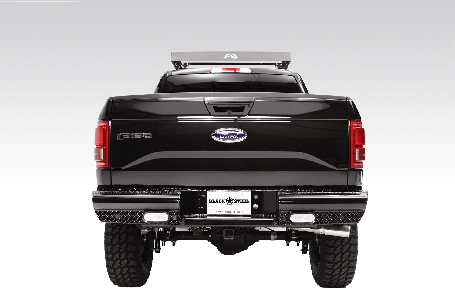 Fab Fours FF15-T3250-1 Black Steel Ranch Rear Bumper Fits 15-20 F-150