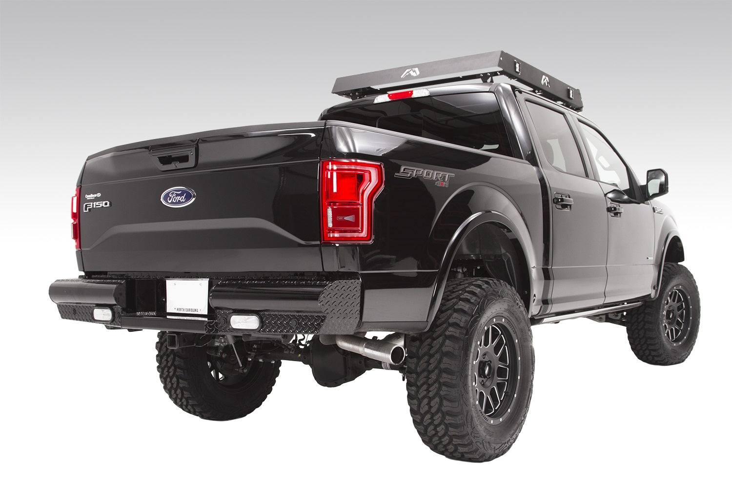 Fab Fours FF15-T3250-1 Black Steel Ranch Rear Bumper Fits 15-20 F-150