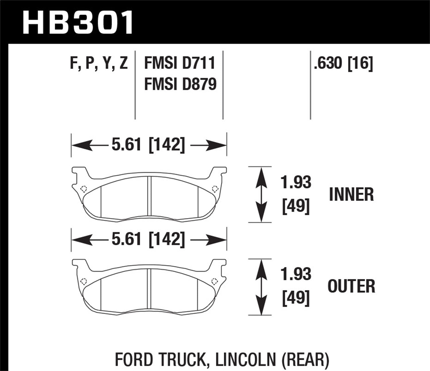 Hawk Performance HB301P.630 SuperDuty Disc Brake Pad