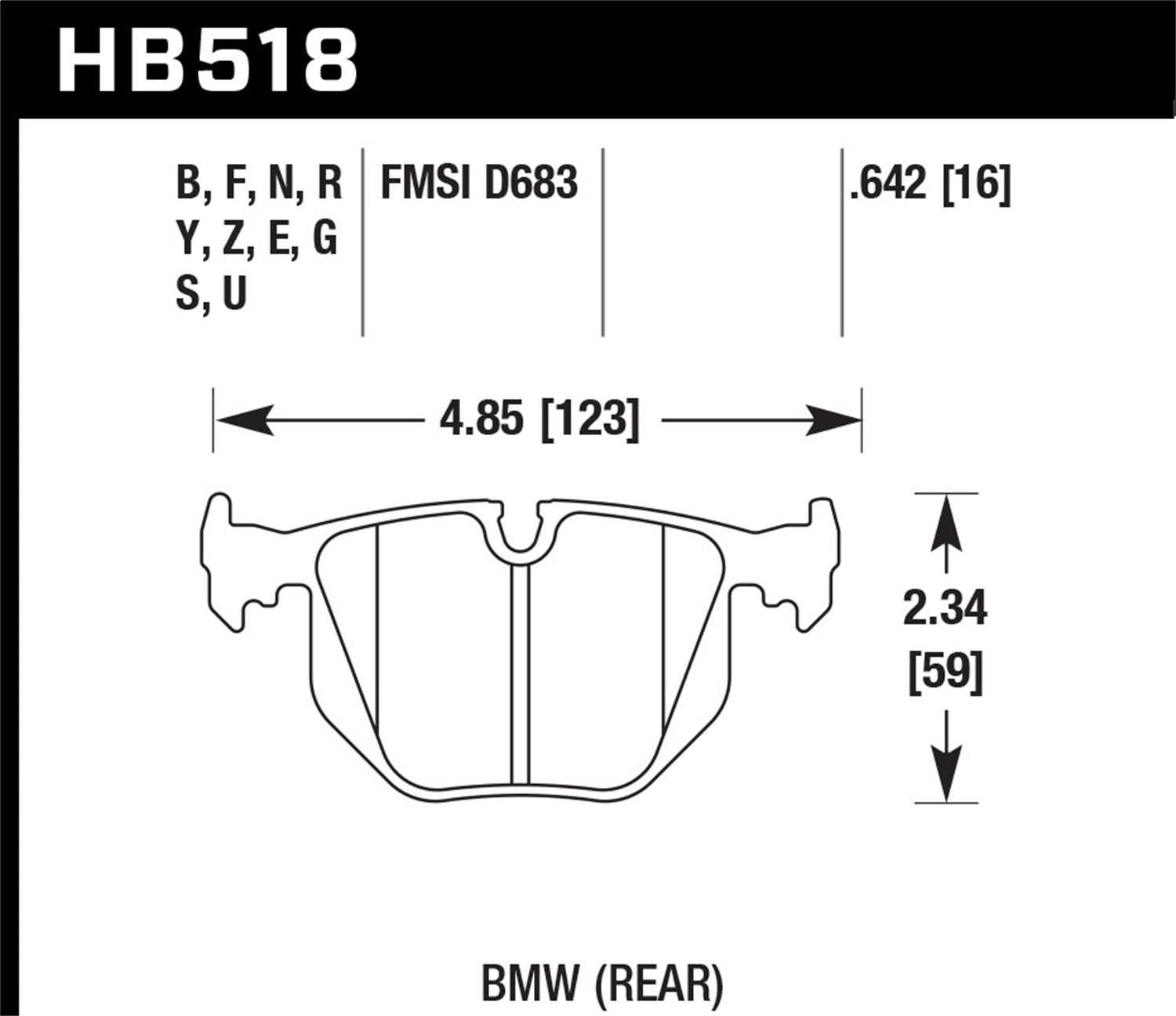 Hawk Performance HB518Y.642 LTS Disc Brake Pad