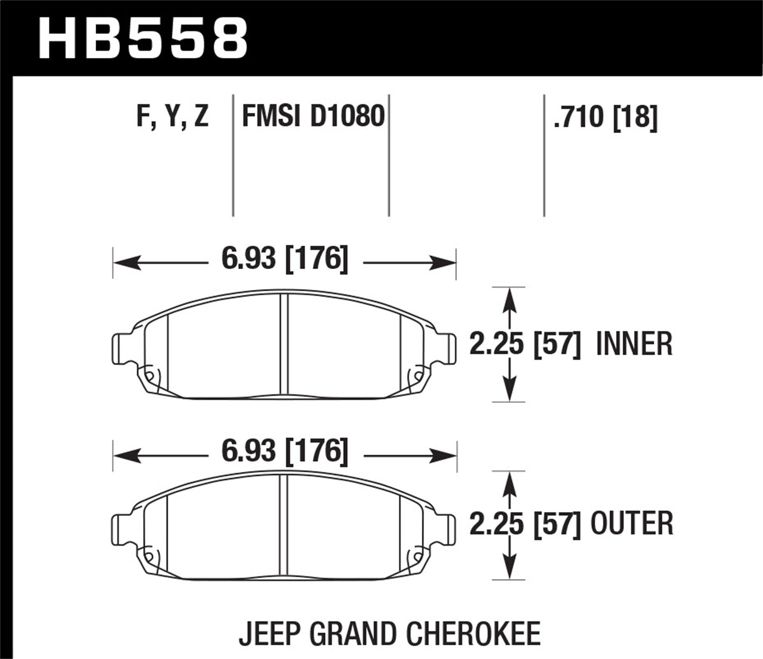 Hawk Performance HB558Y.710 LTS Disc Brake Pad