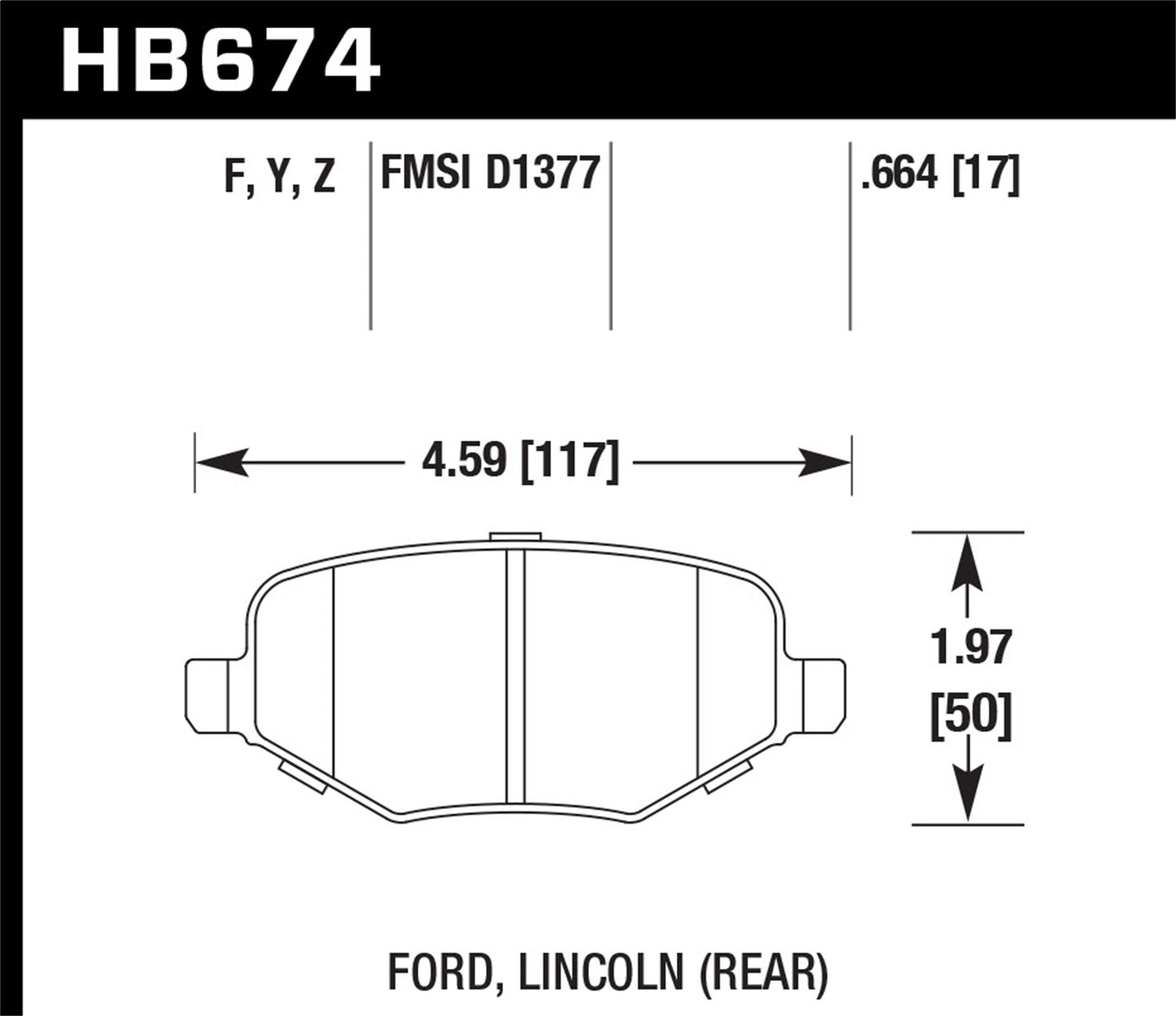 Hawk Performance HB674Y.664 LTS Disc Brake Pad