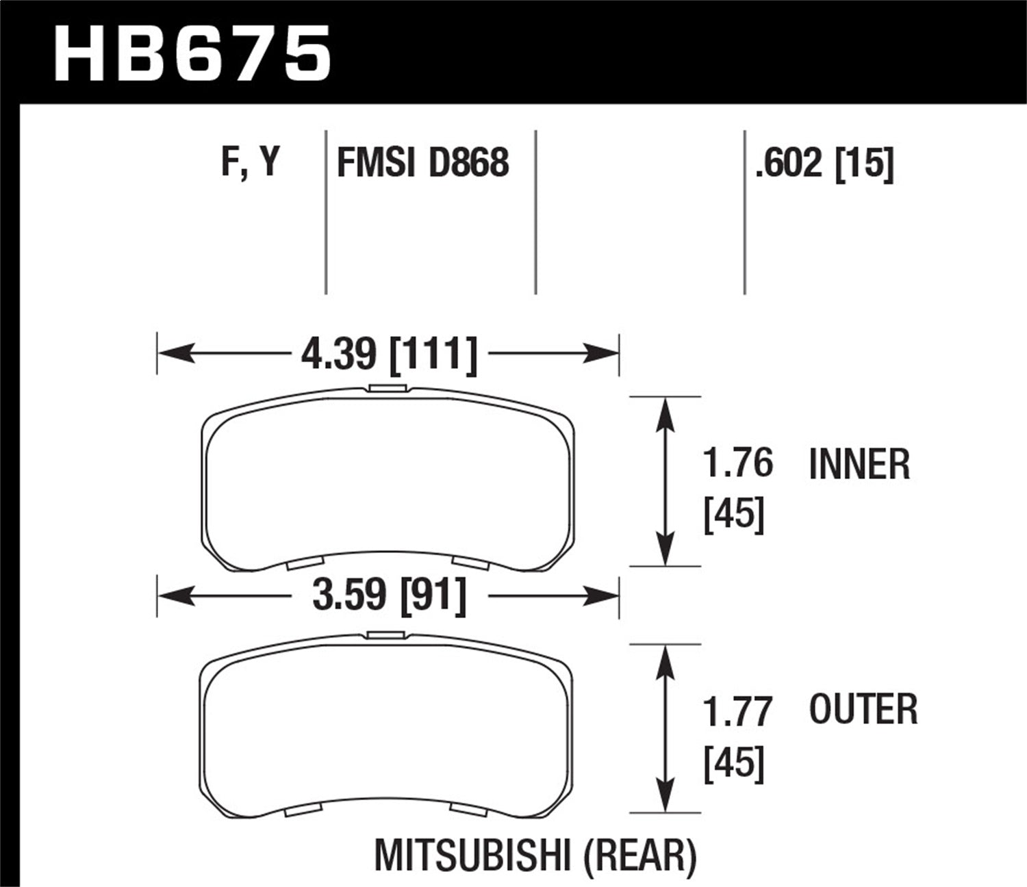 Hawk Performance HB675Y.602 LTS Disc Brake Pad