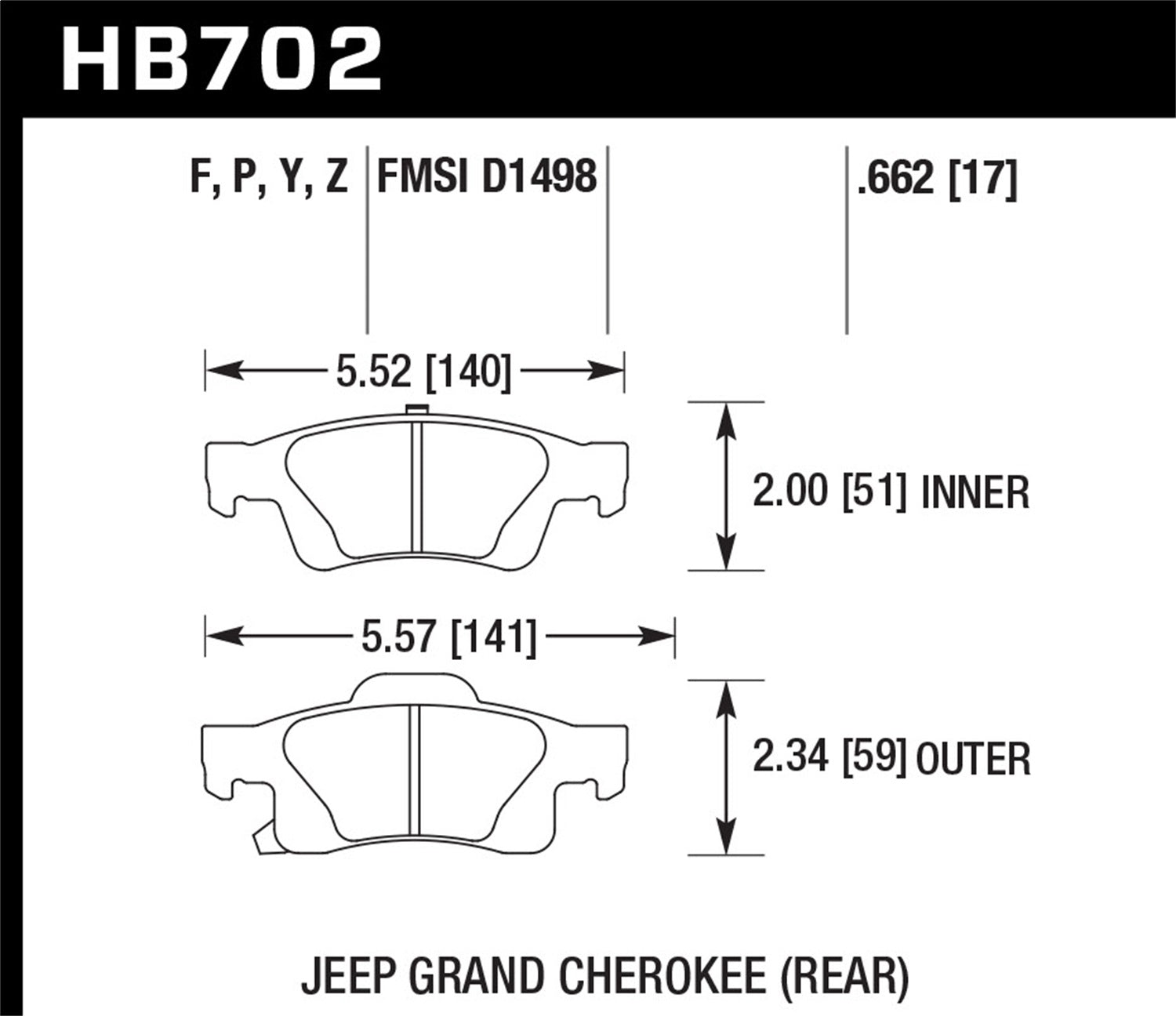 Hawk Performance HB702P.662 SuperDuty Disc Brake Pad