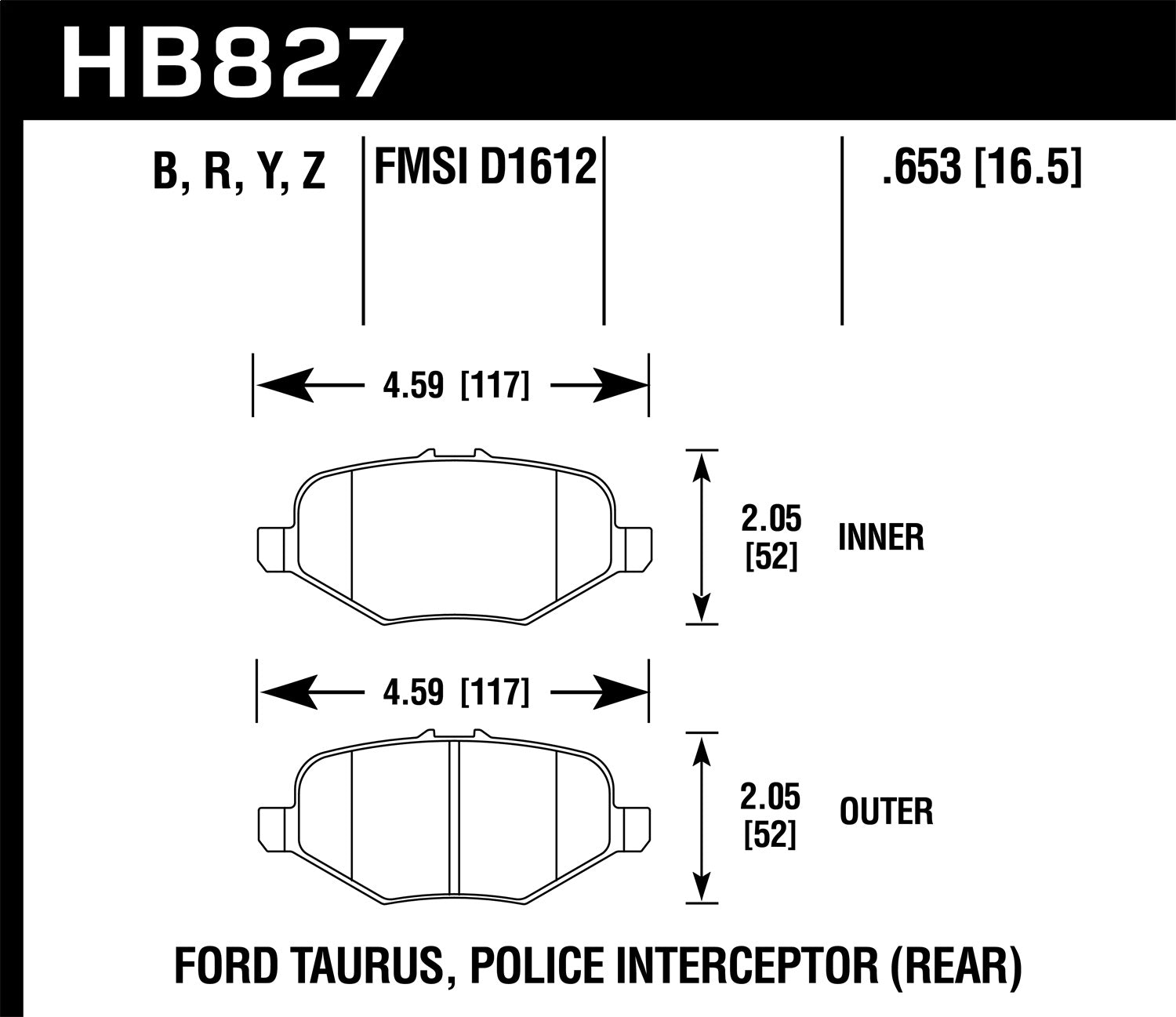 Hawk Performance HB827Y.653 LTS Disc Brake Pad