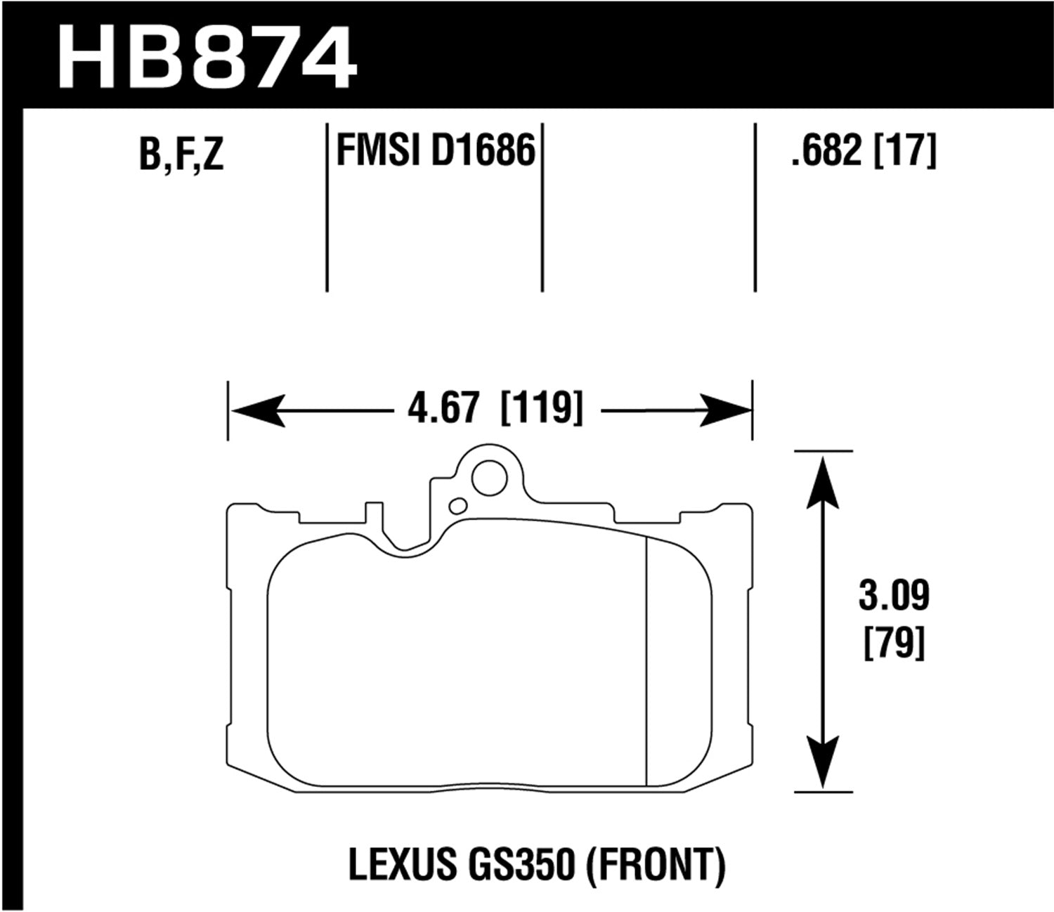 Hawk Performance HB874Y.682 LTS Disc Brake Pad