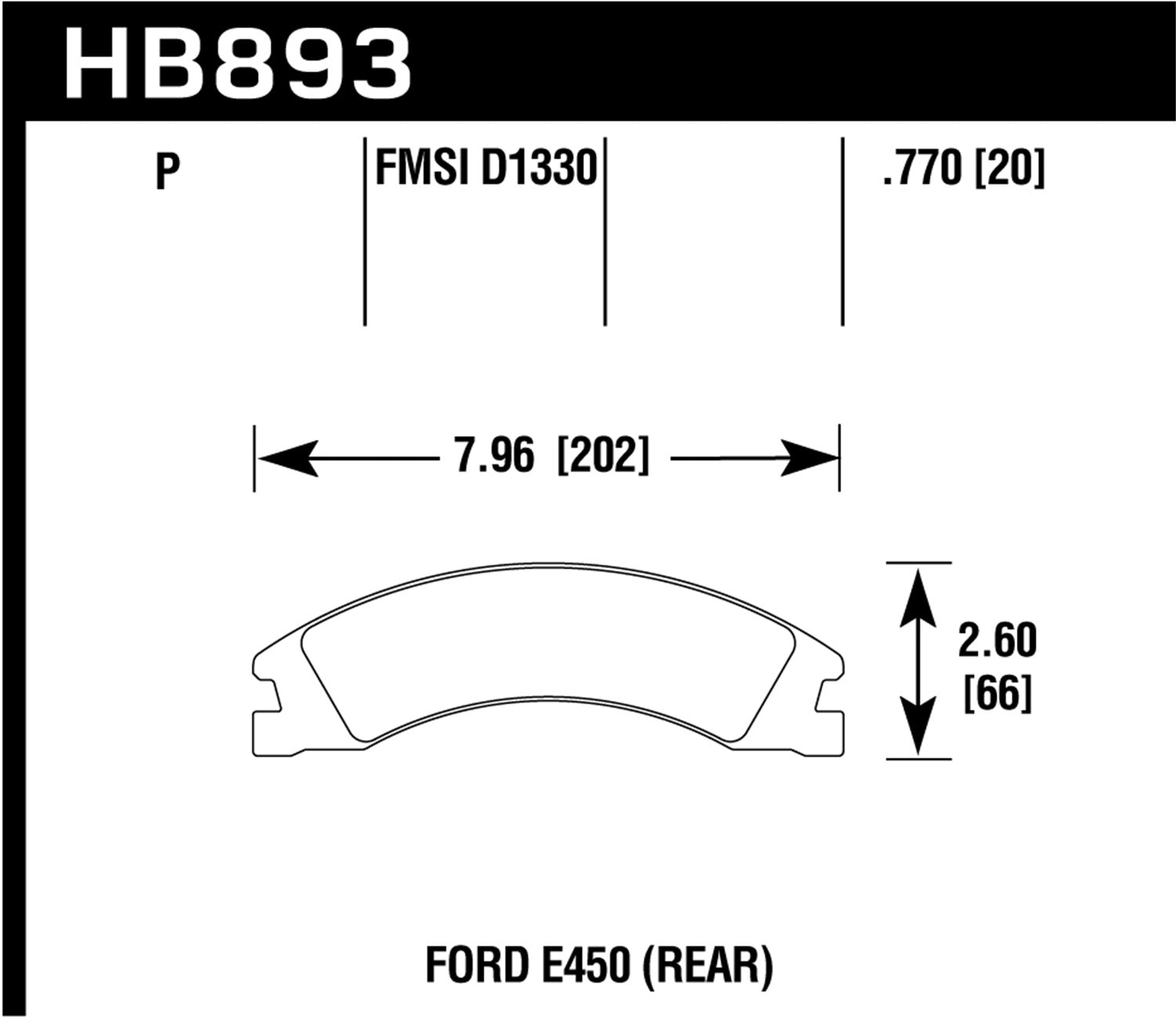 Hawk Performance HB893P.770 SuperDuty Disc Brake Pad Fits 08-19 E-450 Super Duty