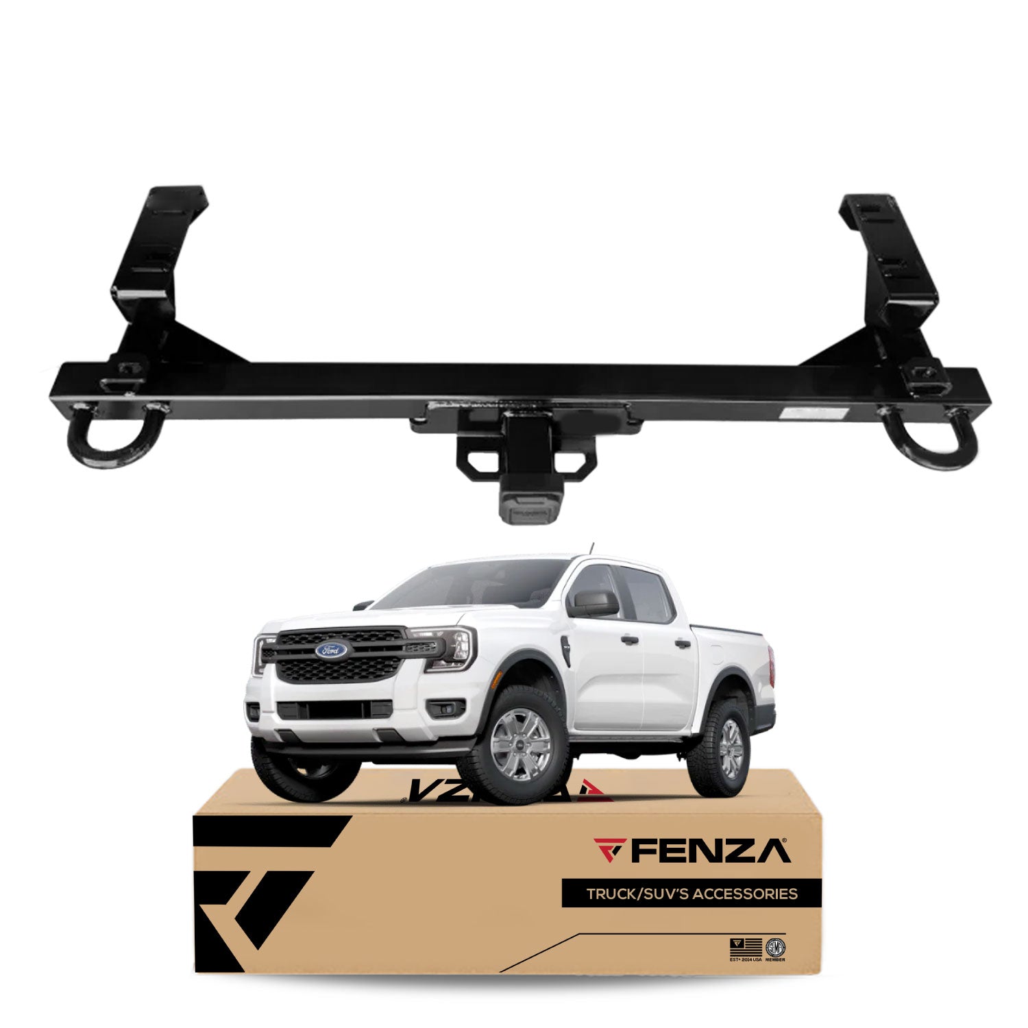 FENZA Towing Hitch Receiver 2" & Ball Mount Kit for 23-24 Ford Ranger T9 (Export)