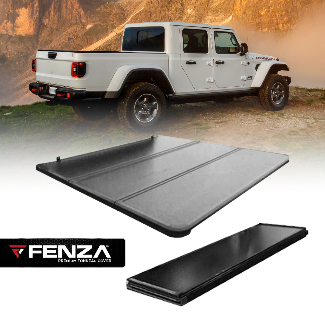 Hard Tri-Fold Tonneau Cover Compatible With Jeep Gladiator 18+ (Double Cab)