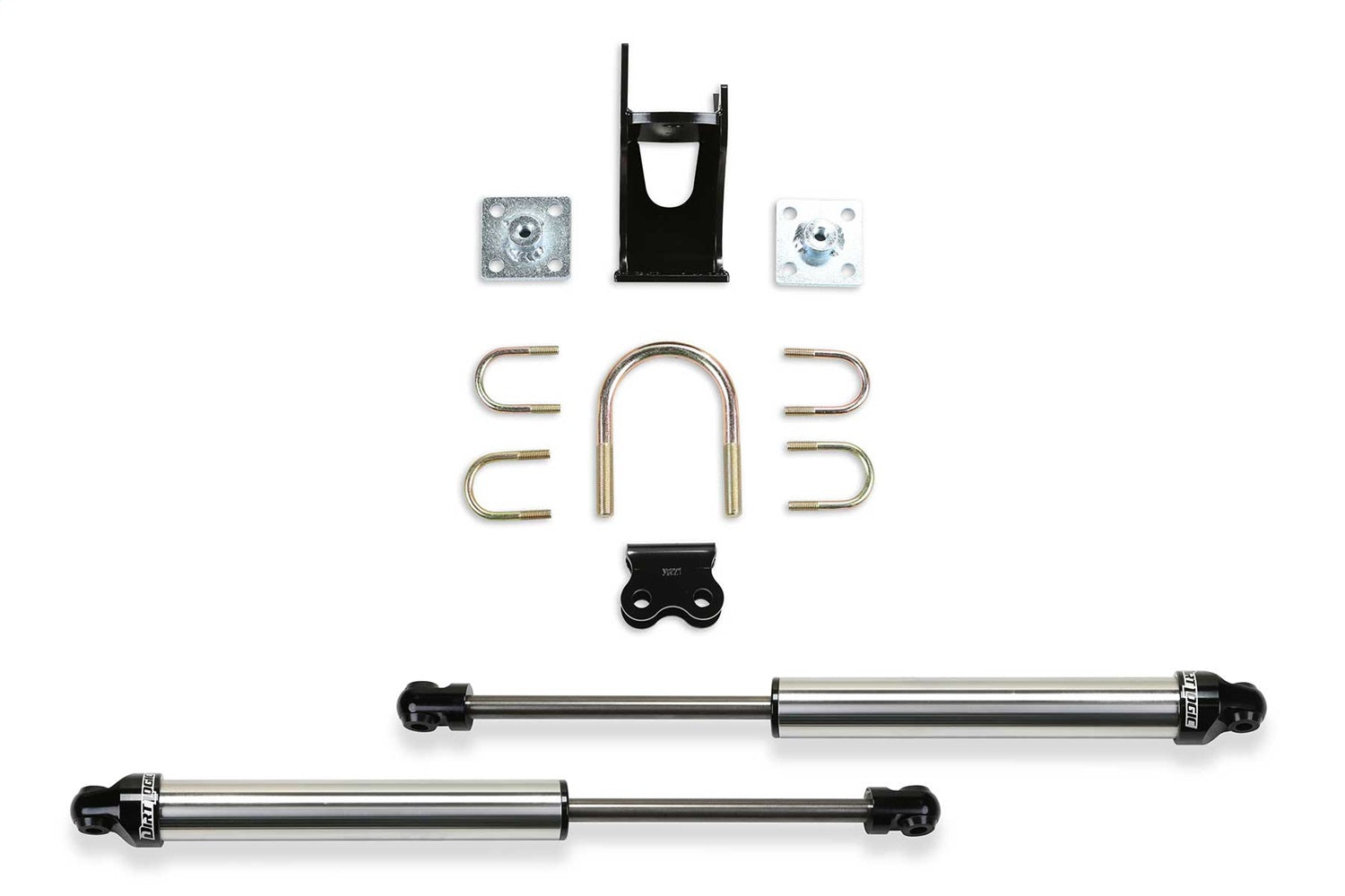 Fabtech FTS220512 Dual Dirt Logic 2.25 Stainless Steel Steering Stabilizer Kit