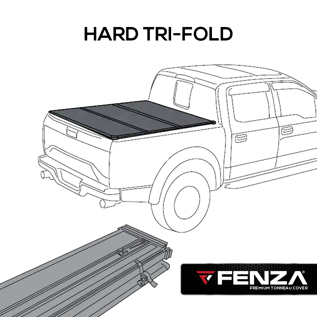 Hard Tri-Fold Tonneau Cover Compatible With Jeep Gladiator 18+ (Double Cab)