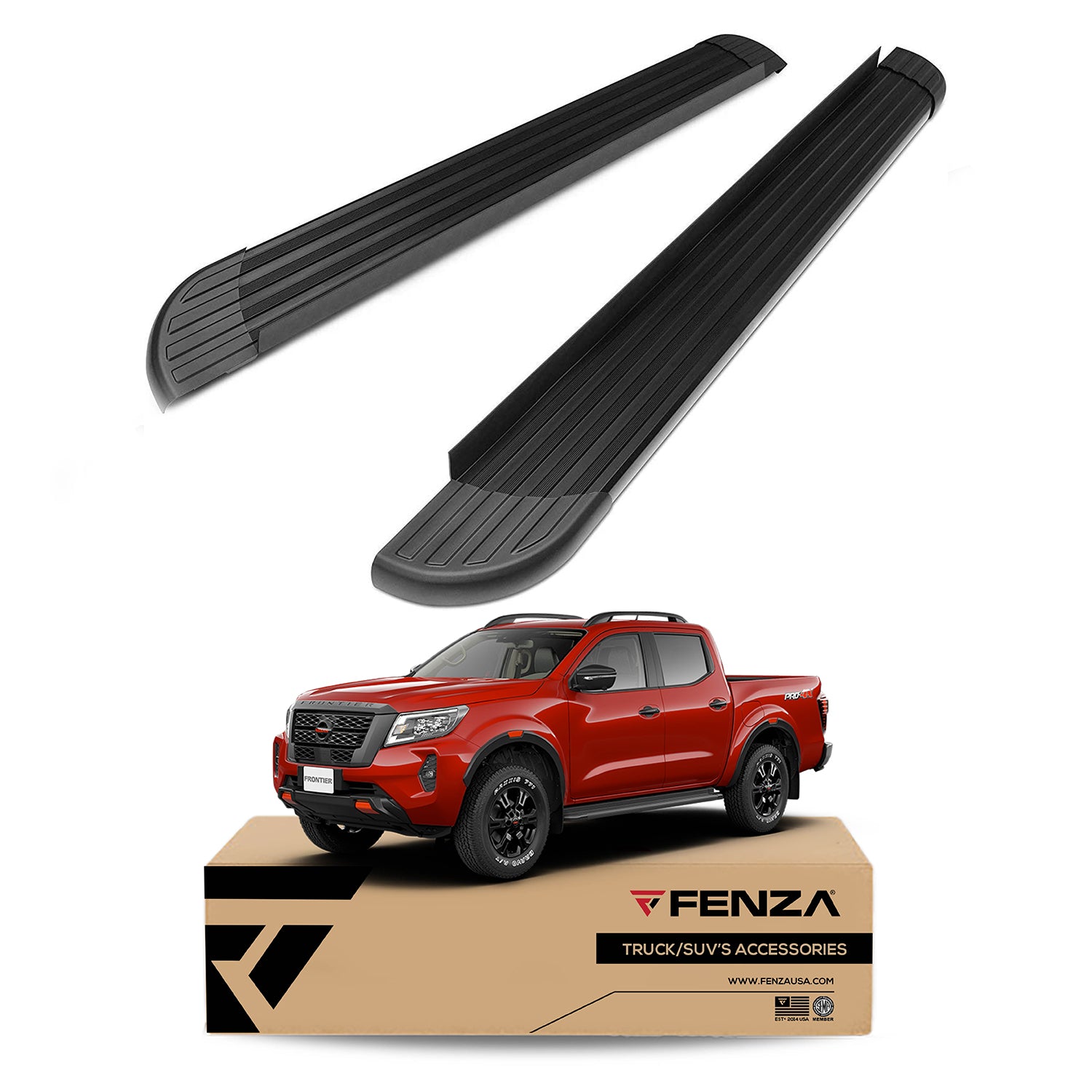 Running Boards Side Steps All Black Compatible With Nissan Frontier 16+