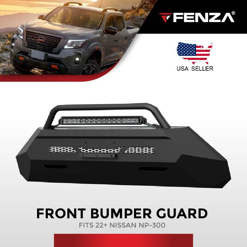 FENZA Metal Front Bumper Guard + LED Bar for 22+ Nissan NP-300