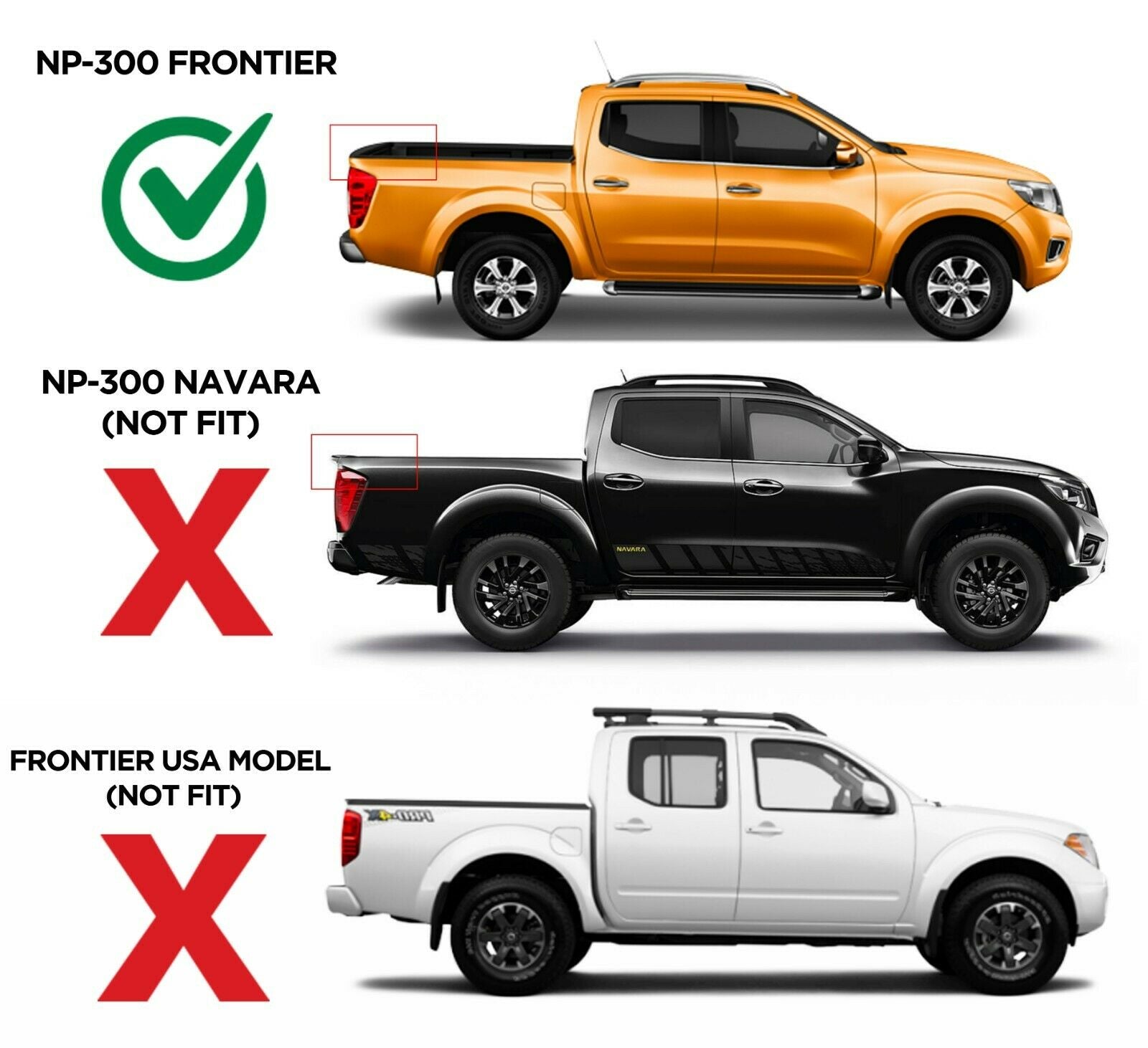 Hard Tri-Fold Tonneau Cover Compatible With Nissan NP300 16+ (Double Cab)