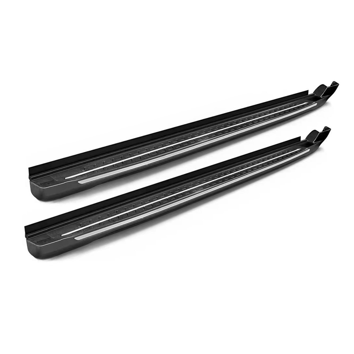 FENZA Running Boards / Side Steps Black with Chrome Trim For 2021-2024 Toyota Highlander