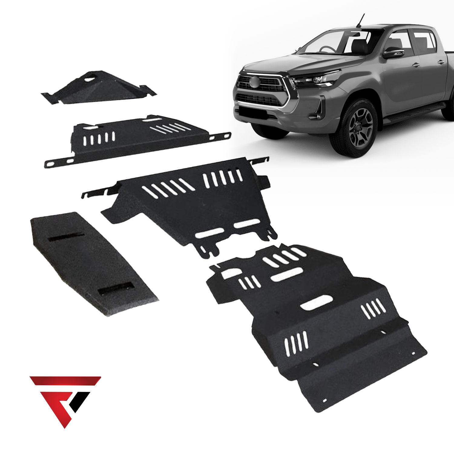 FENZA Steel Skid Bash Plates Underbody Compatible With Toyota Hilux 16-25