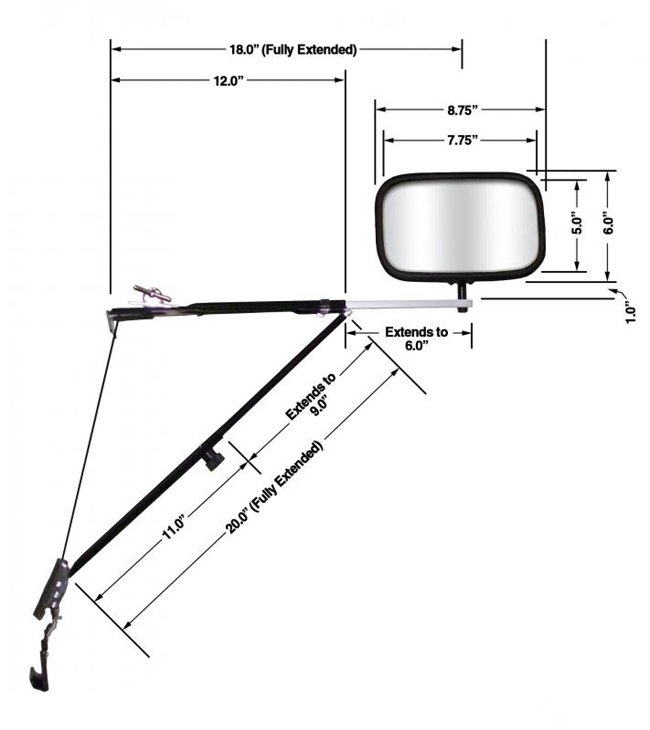 DELUXE DOOR MIRROR UNIVERSAL