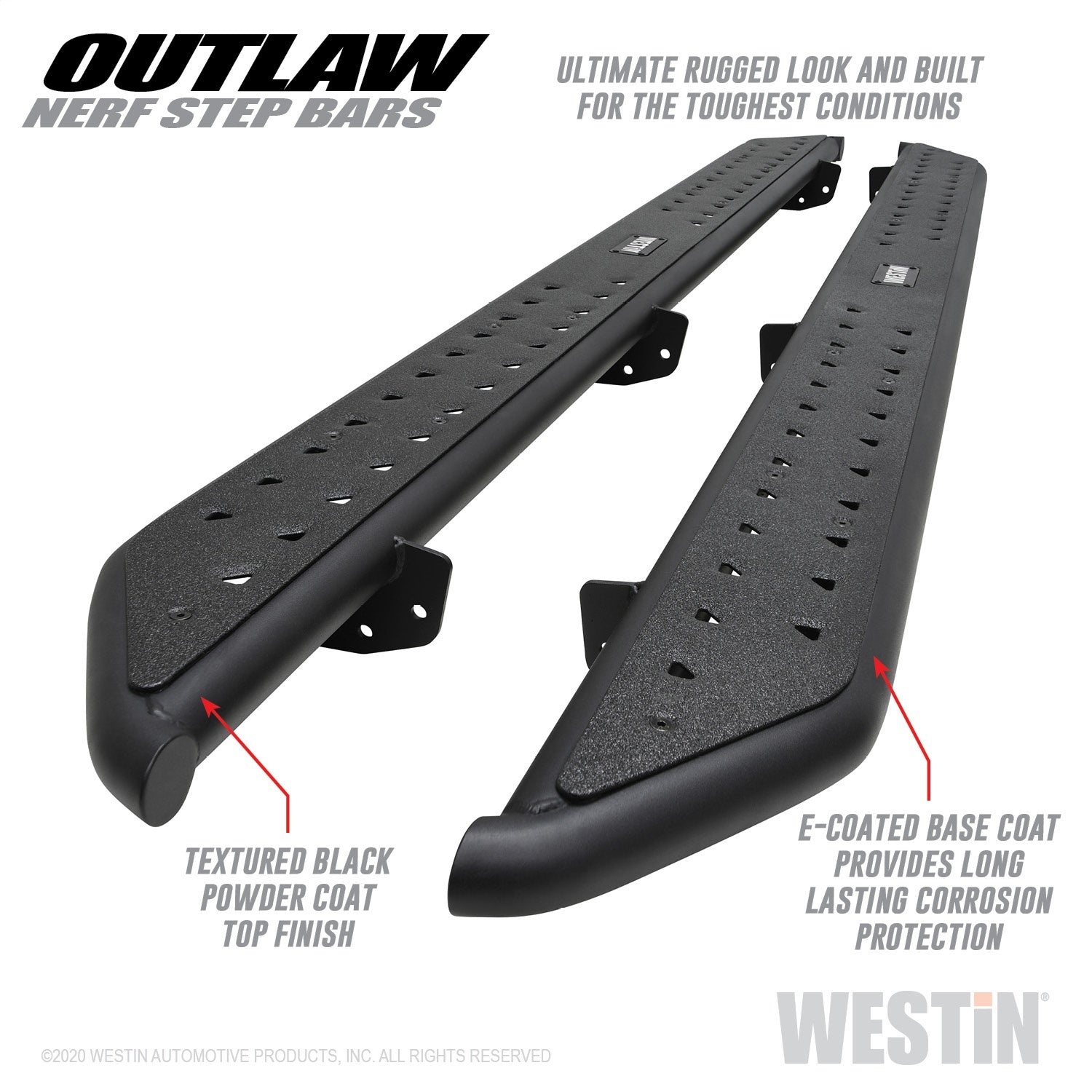 Westin 58-54165 Outlaw Nerf Step Bars Fits 20-22 Gladiator