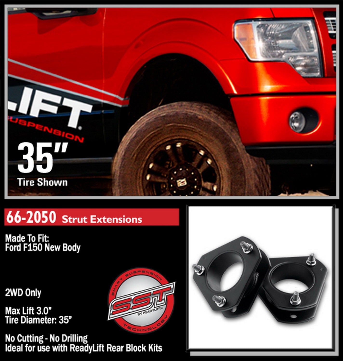 ReadyLift 66-2050 Front Leveling Kit Fits 04-14 F-150 Mark LT