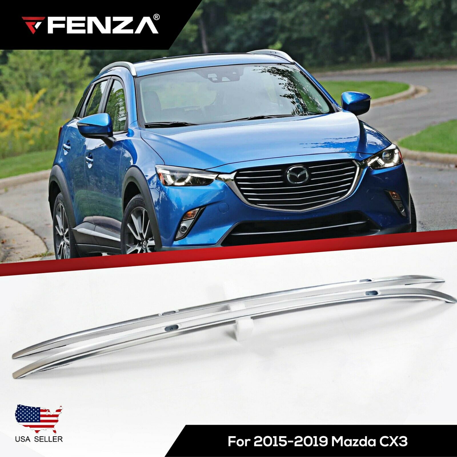 Roof Rails Bars Factory Style Fit 2015-2022 Mazda CX3